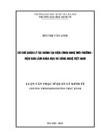 Cơ chế quản lý tài chính tại viện công nghệ môi trường, viện hàn lâm khoa học và công nghệ việt nam