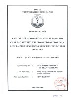 Khảo sát và đánh giá tình hình sử dụng hóa chất bảo vệ thực vật trong trồng trọt dược liệu tại một vùng trồng dược liệu thuộc tỉnh hưng yên