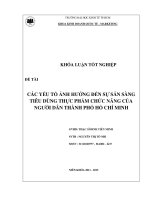 Các yếu tố ảnh hưởng đến sự sẵn sàng tiêu dùng thực phẩm chức năng của người dân thành phố hồ chí minh