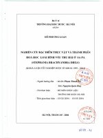 Nghiên cứu đặc điểm thực vật và thành phần hóa học loài bình vôi thu hái ở sapa ( stephania brachyandra diels )