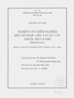 Nghiên cứu kiểm nghiệm một số dược liệu từ các cây thuộc họ cà phê ( rubiaceae )