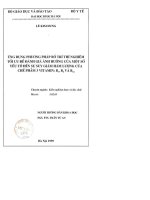 Ứng dụng phương pháp bố trí thí nghiệm tối ưu để đánh giá ảnh hưởng của một số yếu tố đến sự suy giảm hàm lượng của chế phẩm 3 vitamin b1, b6, b12