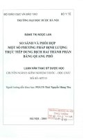 So sánh và phối hợp một số phương pháp định lượng trực tiếp dung dịch hai thành phần bằng quang phổ