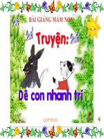 Bài giảng điện tử mầm non lớp Mầm đề tài Kể chuyện Dê con nhanh trí