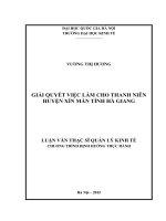 Giải quyết việc làm cho thanh niên huyện xín mần tỉnh hà giang
