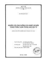 Nghiên cứu ảnh hưởng của nhiệt độ đến thành phần tanin trong ngũ bội tử