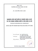 Nghiên cứu chế biến vị thuốc đơn lá đỏ và tác dụng chống khối u của đơn lá đỏ