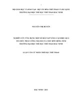 Nghiên cứu ứng dụng một số bài tập nâng cao hiệu quả tổ chức phản công nhanh của thủ môn bóng ném trường đại học TDTT bắc ninh