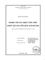 Nghiên cứu xây dựng công thức thuốc bột pha hỗn hợp dịch artemether