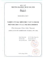 Nghiên cứu đặc điểm thực vật và thành phần hóa học của lá trà hoa dormoy