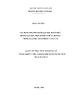 Vận dụng phương pháp dạy học khám phá trong dạy học một số kiến thức chương động lực học chất điểm vật lí 10 