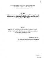 Nghiên cứu xây dựng giải pháp tổng thể sử dụng hợp lý các dải cát ven biển miền trung từ quảng bình – bình thuận  hiện trạng sử dụng nguồn lợi thủy sinh vật và môi trường nuôi thủy sản ở