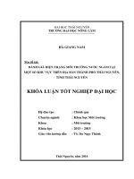 Đánh giá hiện trạng môi trường nước ngầm tại một số khu vực trên địa bàn thành phố thái nguyên  tỉnh thái nguyên