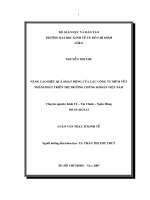 Luận văn nâng cao hiệu quả hoạt động của các công ty niêm yết nhằm phát triển thị trường chứng khoán việt nam