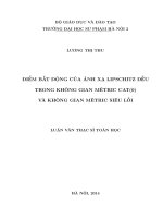 Điểm bất động của ánh xạ lipschitz đều trong không gian mêtric cat(0) và không gian mêtric siêu lồi (LV1233)