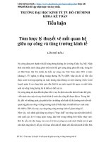 Tóm lược lý thuyết vê mối quan hệ giữa nợ công và tăng trưởng kinh tế