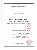 Nghiên cứu thành phần hóa học của vị thuốc phụ tử trồng hái ở sapa