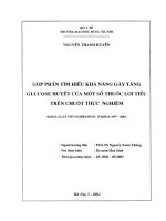 Góp phần tìm hiểu một số mô hình gây tăng glucose huyết trên chuột thực nghiệm
