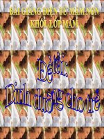 Bài giảng điện tử mầm non lớp Mầm đề tài Dinh dưỡng cho trẻ