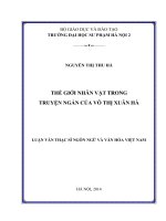 Thế giới nhân vật trong truyện ngắn của võ thị xuân hà