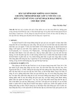 Bài tập hình học không gian trong chương trình hình học lớp 11 với yêu cầu rèn luyện kĩ năng lập kế hoạch hoạt động cho học sinh