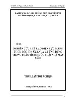 Nghiên cứu chế tạo điện cực màng chọn lọc ion xyanua và ứng dụng trong phân tích nước thải nhà máy cồn