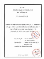 Nguyên cứu phương pháp định lượng SO2, và ảnh hưởng của quá trình bảo quản đến thành phần hóa học và một số tác dụng sinh học của ngưu tất