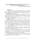 ĐÁNH GIÁ kết QUẢ PHẪU THUẬT THAY VAN HAI lá cơ học ở BỆNH NHÂN hẹp VAN HAI lá