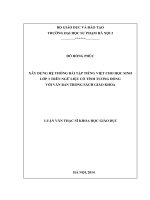Xây dựng hệ thống bài tập tiếng việt cho học sinh lớp 3 trên ngữ liệu có tính tương đòng với văn bản trong sách giáo khoa