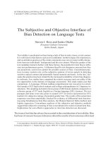 The Subjective and Objective Interface of Bias Detection on Language Tests.