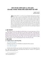 Một số đặc điểm sinh lí, hóa sinh của đậu tương trong điều kiện nhiệt độ thấp