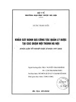 Khảo sát đánh giá công tác quản lý dược tại các quận nội thành hà nội