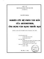 Nghiên cứu hệ phân tán rắn của artemether ứng dụng vào dạng thuốc đạn