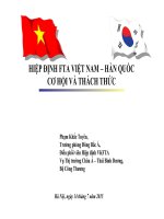 Hiệp định AFTA Việt Nam  Hàn Quốc, cơ hội và thách thức của đồng chí Phạm Khắc Tuyên,Trưởng phòng Đông Bắc Á,Điều phối viên Hiệp định VKFTA Bộ Công Thương