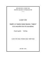 LUẬN VĂN: TRIẾT LÝ NHÂN SINH TRONG “THEN” CỦA NGƯỜI TÀY Ở CAO BẰNG