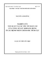 Nghiên cứu tần suất và các yếu tô nguy cơ của tăng áp lực khoang bụng ở các bệnh nhân chăm sóc tích cưc 