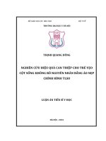 Nghiên cứu hiệu quả can thiệp cho trẻ vẹo cột sống không rõ nguyên nhân bằng áo nẹp chỉnh hình TLSO (FULL TEXT)