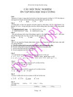 Câu hỏi trắc nghiệm ôn tập hóa học đại cương