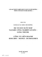 Đánh giá tác động môi trường dự án sản xuất DOP tại khu công nghiệp gò dầu   long thành