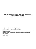 Báo cáo khảo sát kinh tế xã hội các cộng đồng biển và ven biển việt nam  ADB 5712   REG dự án hỗ trợ kỹ thuật quản lý môi trường biển và ven biển đông (giai đoạn II)