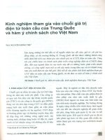 Kinh nghiệm tham gia vào chuỗi giá trị điện tử toàn cầu của trung quốc và hàm ý chính sách cho việt nam 