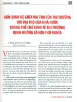 Mối quan hệ giữa thị trường với vai trò của nhà nước trong thể chế kinh tế thị trường định hướng xã hội chủ nghĩa 