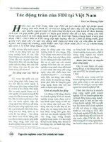 Tác đông tràn của FDI tại viêt nam 