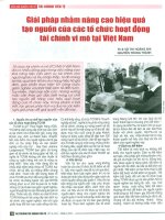 Giải pháp nhằm nâng cao hiệu quả tạo nguồn của các tổ chức hoạt động tài chính vĩ mô tại việt nam 