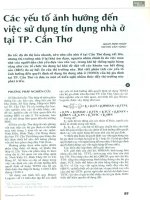 Các yếu tố ảnh hưởng đến việc sử dụng tín dụng nhà ở tại TP  cần thơ 