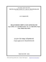 Hoạch định chiến lược kinh doanh tại công ty cổ phần đầu tư và thương mại TNG thái nguyên