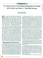Tác động của các cuộc khủng hoảng kinh tế thế giới đối với khu vực châu á   thái bình dương 
