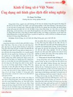 Kinh tế làng xã ở việt nam   ứng dụng mô hình giao dịch đất nông nghiệp 