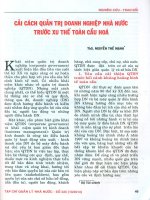 Cải cách hành chính quản trị doanh nghiệp nhà nước trước xu thế toàn cầu hóa 