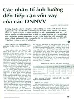 Các nhân tố ảnh hưởng đến tiếp cận vốn vay của các doanh nghiệp nhỉ và vừa 